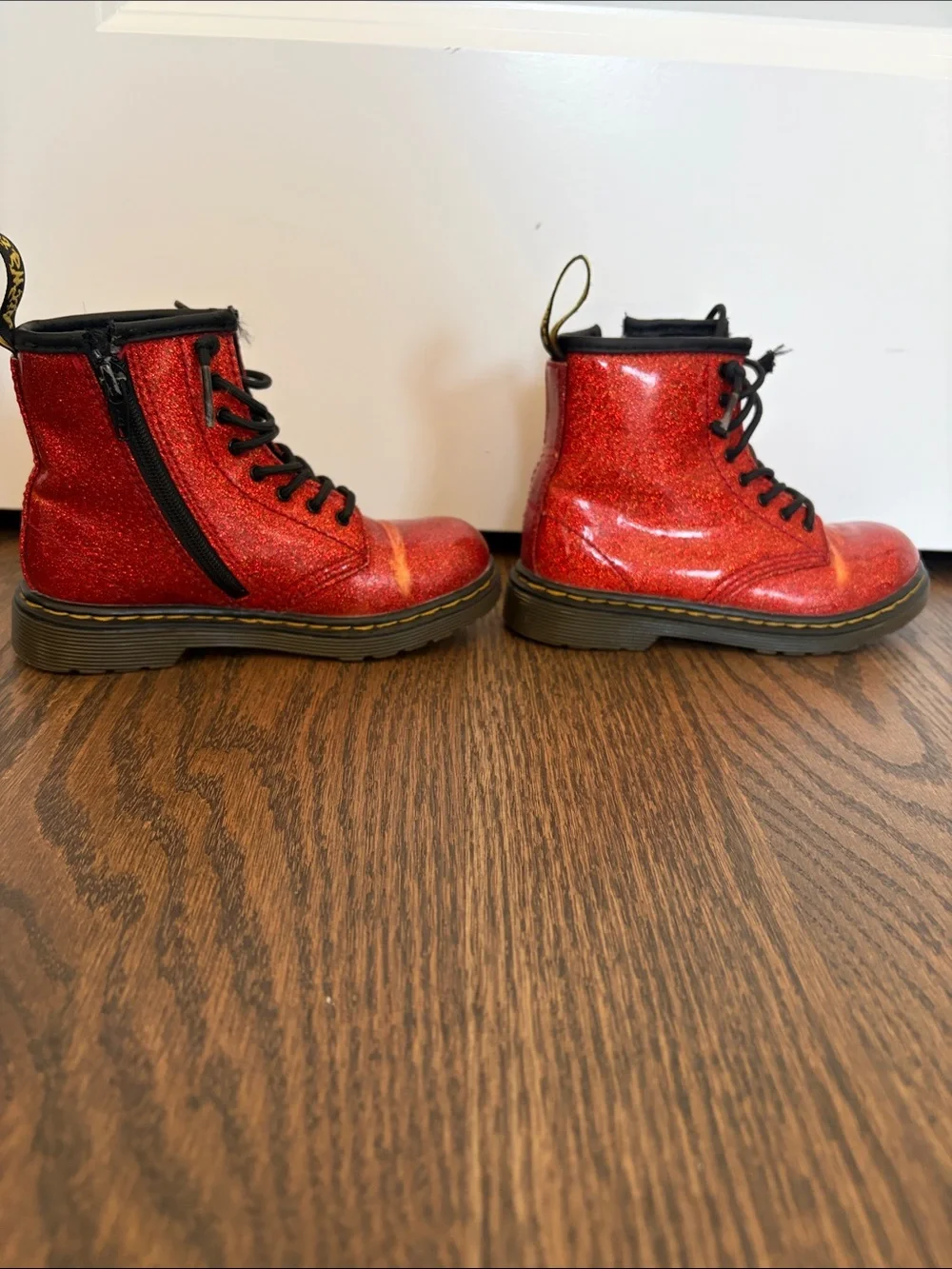 Dr. Martens red glitter